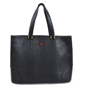 Gucci Web Shoulder Bag Tote Black Leather